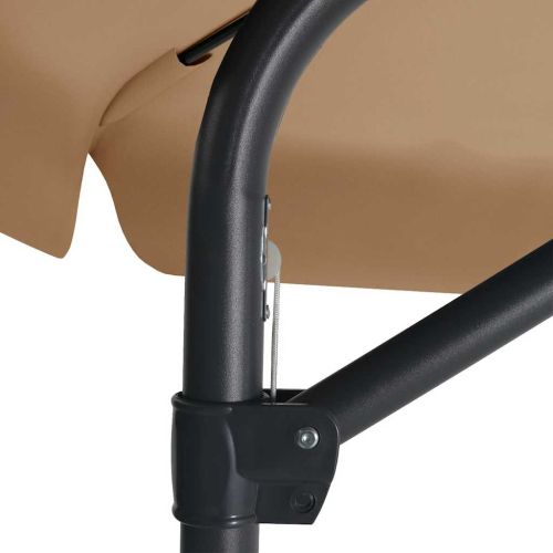 Градински чадър със стоманен прът, 300 см, таупе