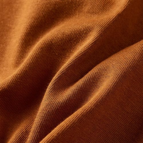 Детска тениска с дълъг ръкав, коняк, 128