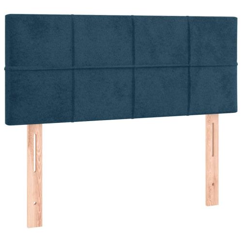 Боксспринг легло с матрак, тъмносиня, 90x190 см, кадифе