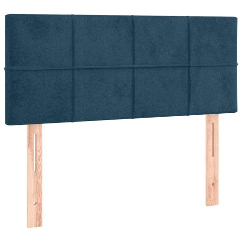 Боксспринг легло с матрак, тъмносиньо, 100x200 см, кадифе