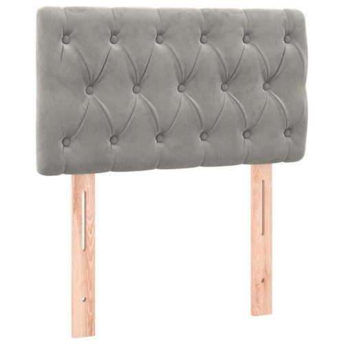 Боксспринг легло с матрак, светлосиво, 80x200 см, кадифе