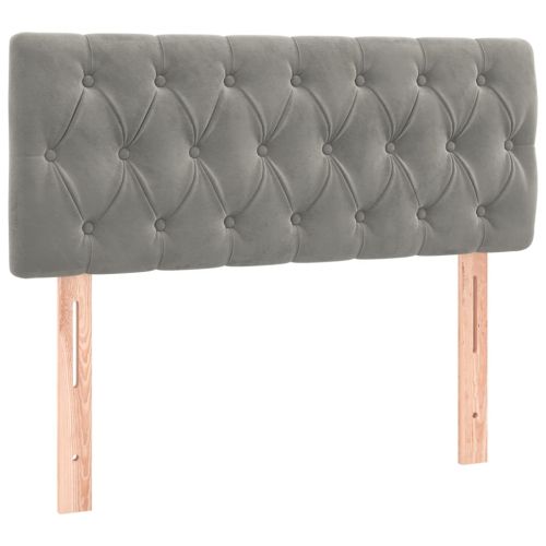 Боксспринг легло с матрак, светлосиво, 90x200 см, кадифе