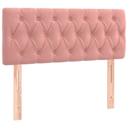 Боксспринг легло с матрак, розово, 90x200 см, кадифе