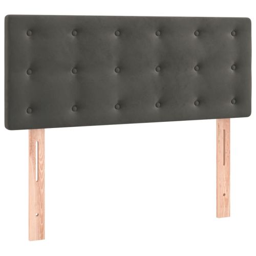 Боксспринг легло с матрак, тъмносиво, 90x200 см, кадифе