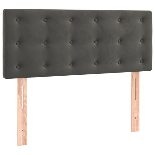 Боксспринг легло с матрак, тъмносиво, 100x200 см, кадифе