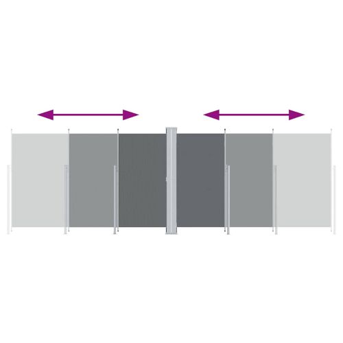 Прибираща се странична тента, антрацит, 200х600 см