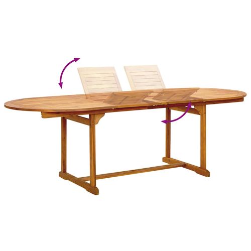 Градински трапезен комплект, 9 части, акация масив и textilene