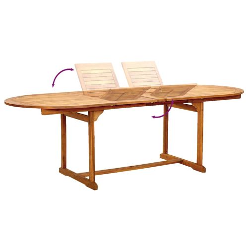 Градински трапезен комплект, 7 части, акация масив и textilene