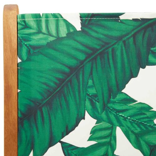 Градински трапезен комплект, 7 части, на листа, плат и масив