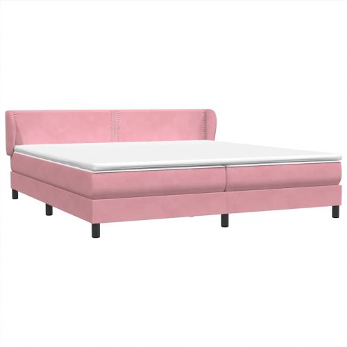 Box Spring легло с матраци Розово 180x210 cm Кадифе
