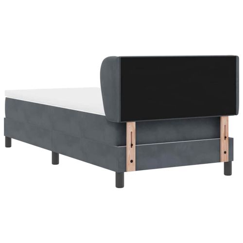 Легло с пружинирана основа с матрак Тъмносив 80 x 200 cm Кадифе