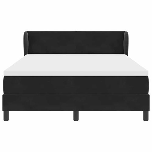 Легло с пружинирана основа с матрак Черно 140 x 190 cm Кадифе