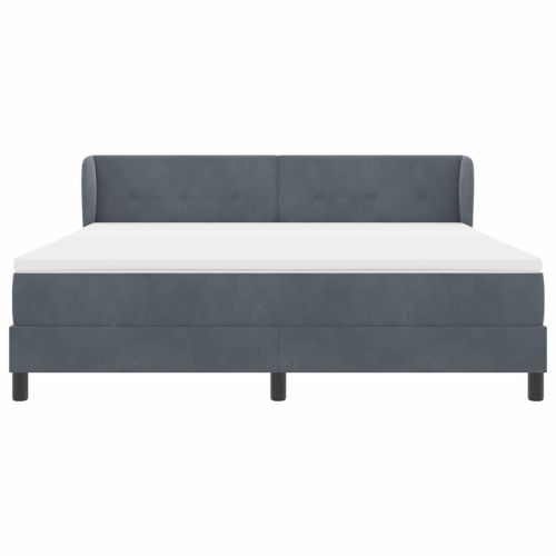 Легло с пружинирана основа Тъмносив 180 x 200 cm Кадифе