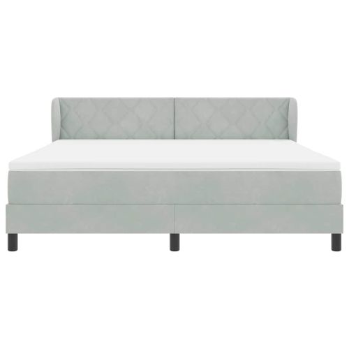 Легло с пружинирана основа Светлосиво 180 x 200 cm Кадифе