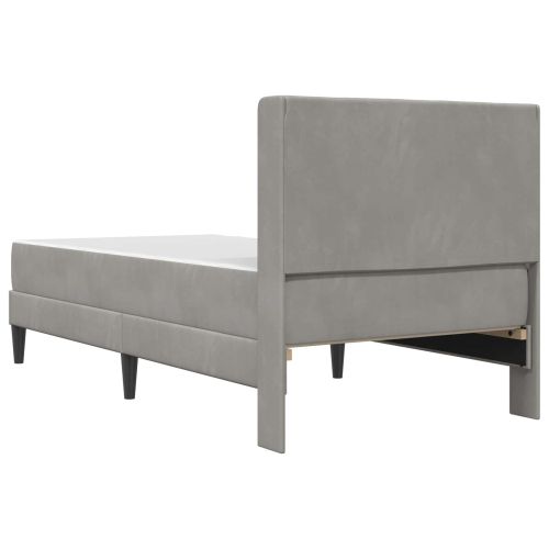 Рамка за легло с матрак Светлосиво 90 x 190 cm Кадифе