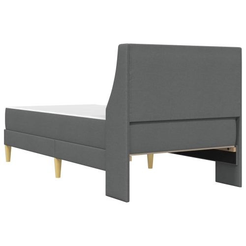 Рамка за легло с матрак с таблото Тъмен сив 90 x 200 cm текстил