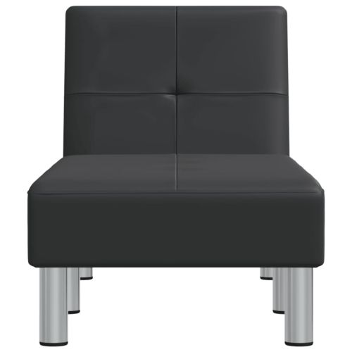 Кушетка, черна, изкуствена кожа