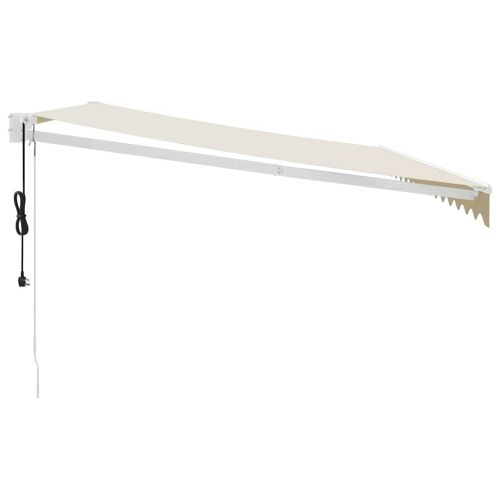 Автоматично прибираща се тента, кремаво, 4x3 м