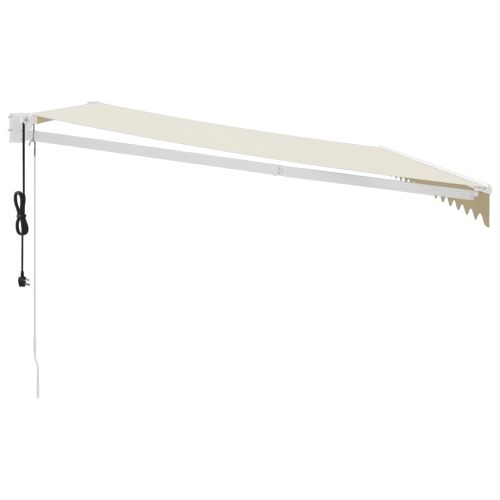 Автоматично прибираща се тента, кремаво, 4,5x3 м