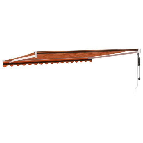 Автоматично прибираща се тента, оранжево и кафяво, 4x3 м