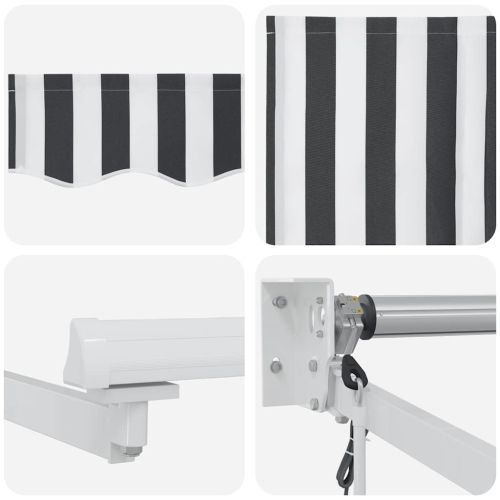 Прибираща се тента антрацит и бял 4,5x3 м плат и алуминий