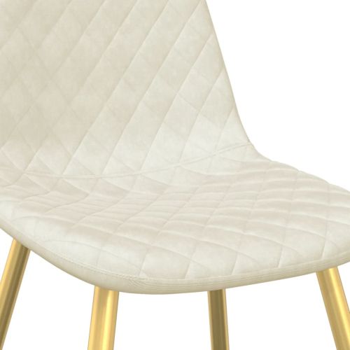 Трапезни столове, 2 бр, кремави, кадифе