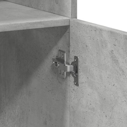 Шкаф за съхранение бетонно сив 70x42,5x225 см инженерно дърво