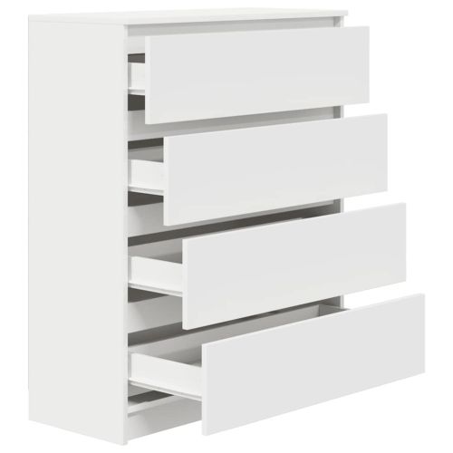 Сайдборд, бял, 80x35x99 см, инженерно дърво