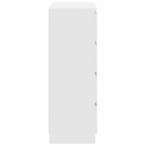 Сайдборд, бял, 80x35x99 см, инженерно дърво