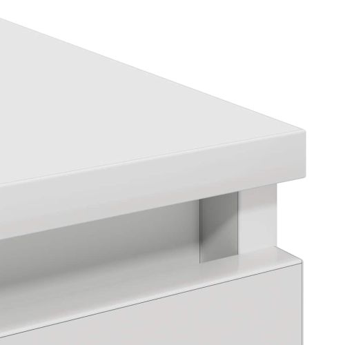 Сайдборд, бял, 80x35x99 см, инженерно дърво