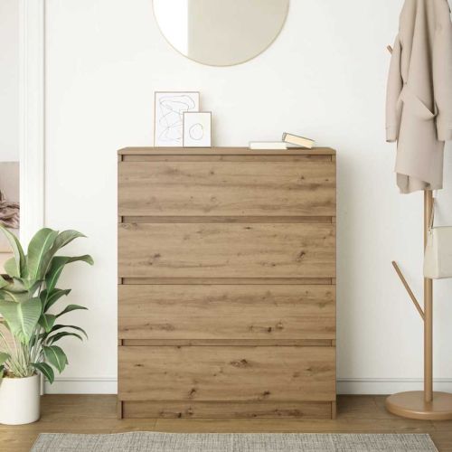 Сайдборд, дъб артизан, 80x35x99 см, инженерно дърво