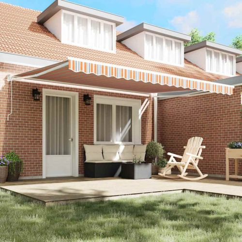 Сгъваем навес Многоцветен 450 × 300 cm Полиестер и алуминий