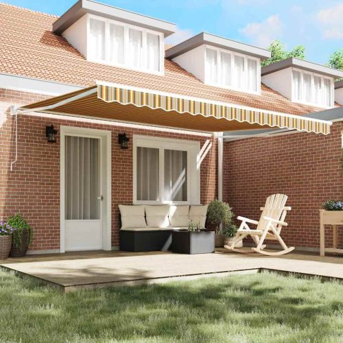 Сгъваем навес Многоцветен 450 × 300 cm Полиестер и алуминий