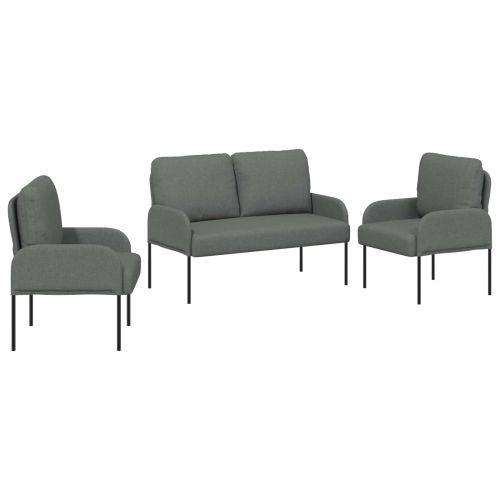 Комплекти дивани 3 pcs Тъмен сив 115 x 56 x 80 см Шперплат