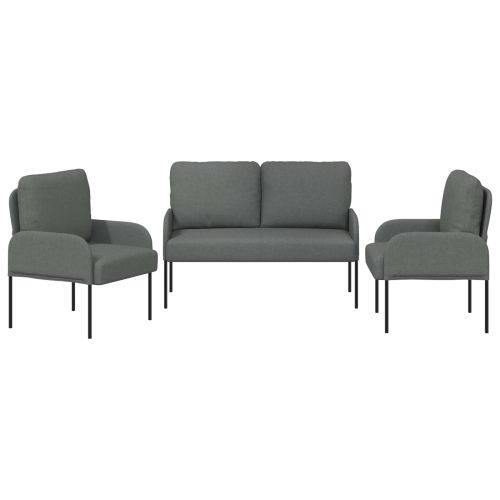 Комплекти дивани 3 pcs Тъмен сив 115 x 56 x 80 см Шперплат