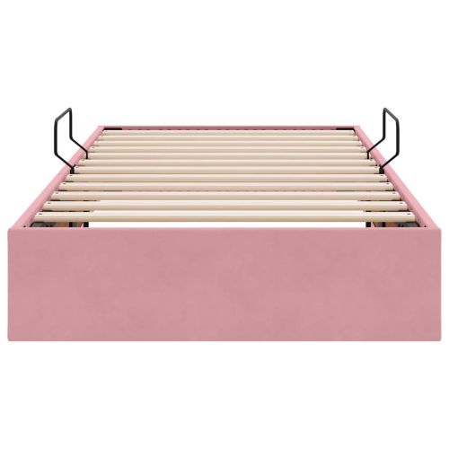 Отоман легло рамка с хранилище със съхранение Кадифе