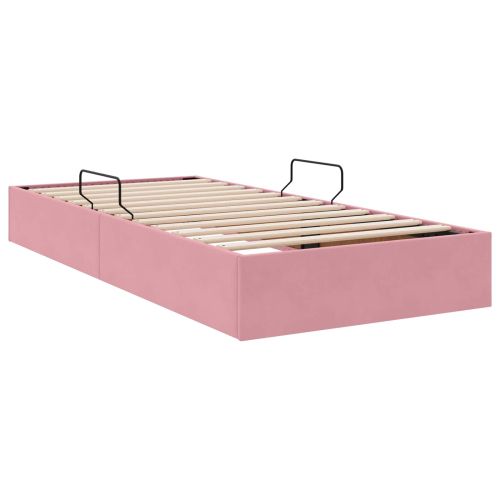 Отоман легло рамка с хранилище със съхранение Кадифе