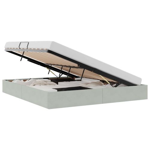 Отоман легло рамка с хранилище със съхранение Кадифе