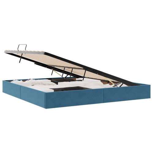 Отоман легло рамка с хранилище със съхранение Кадифе