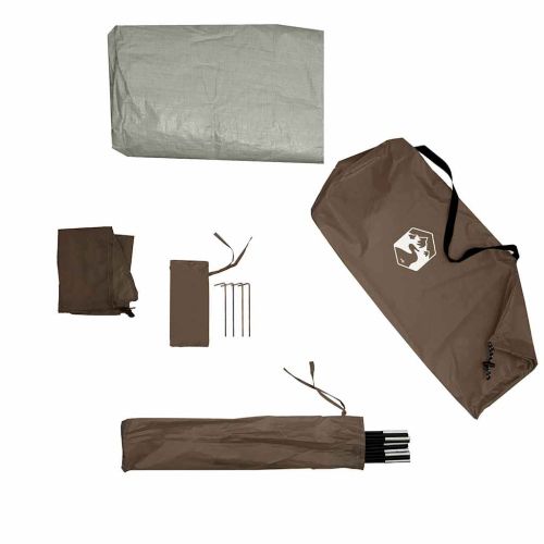 Куполна къмпинг палатка, 2-местна, кафява, водоустойчива