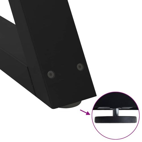 Крака за масичка за кафе, 2 бр., черни, 50 x (42-43,3) см, стомана