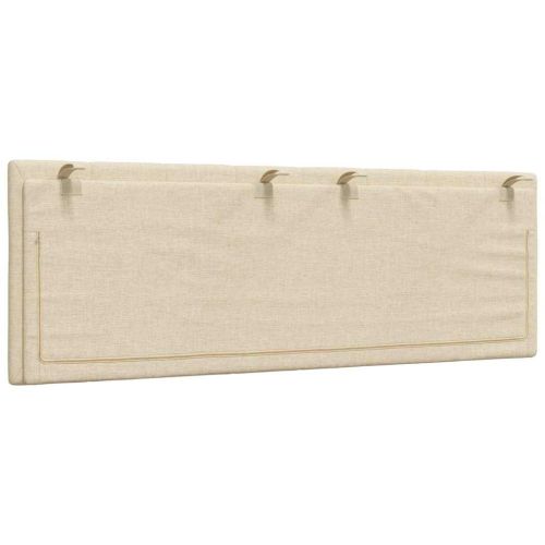 Мека табла за легло Hanko, кремава, 120 см, плат