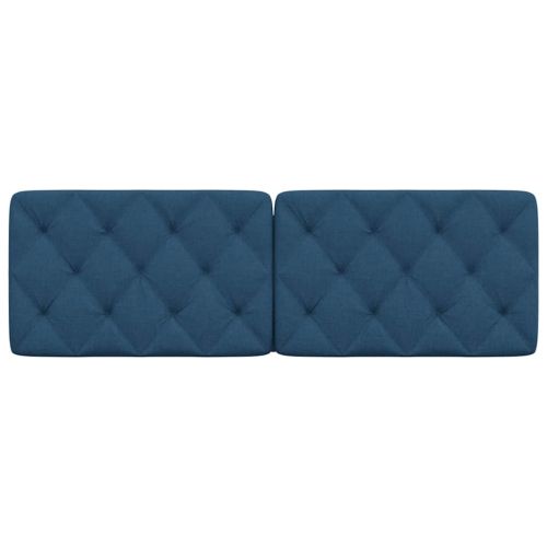 Мека табла за легло, синя, 160 см, плат