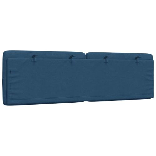 Мека табла за легло, синя, 160 см, плат