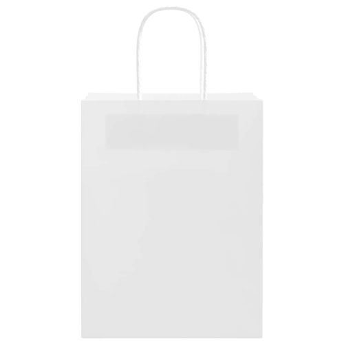 Хартиени торбички 250 бр с дръжки бели 21x11x28 см