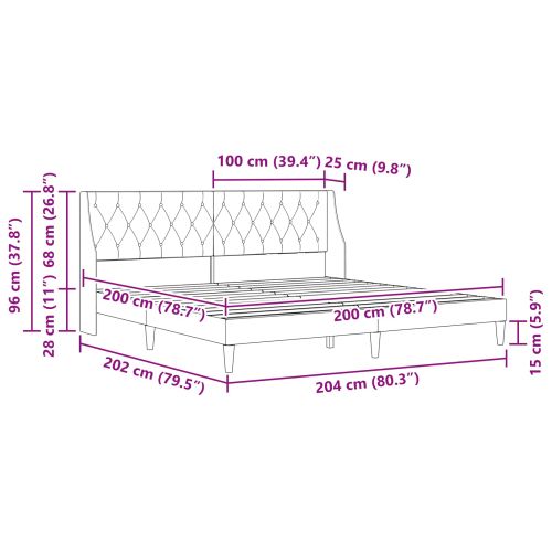 Рамка за легло с таблото Розово 200 x 200 cm Кадифе