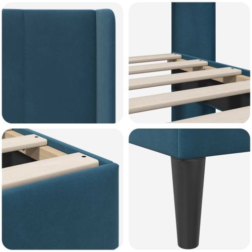 Рамка за легло с таблото Синьо 90 x 190 cm Кадифе