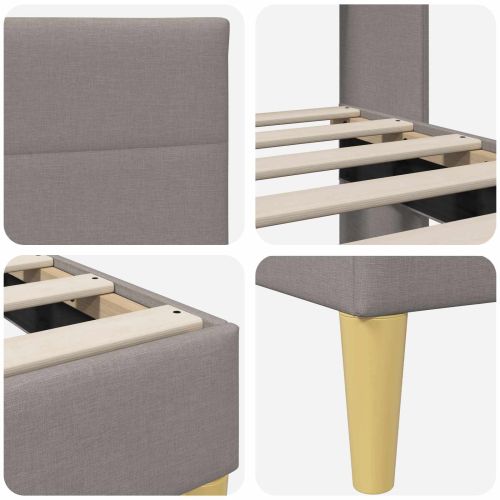 Рамка за легло с таблото Таупе 120 x 200 cm текстил