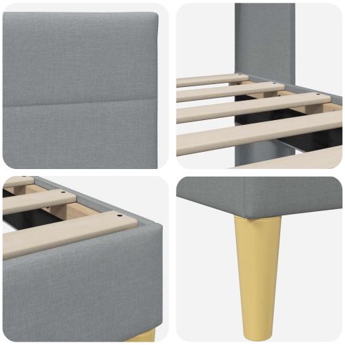 Рамка за легло с таблото Светлосиво 160 x 200 cm текстил