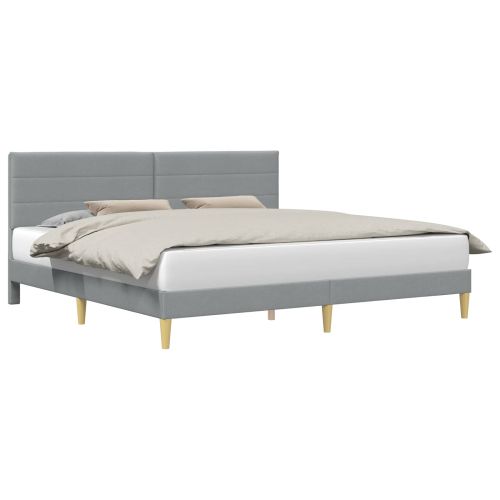 Рамка за легло с таблото Светлосиво 200 x 200 cm текстил